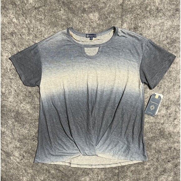 Democracy Ombre T-Shirt Women's Medium Blue Stretch NWT - Picture 1 of 16